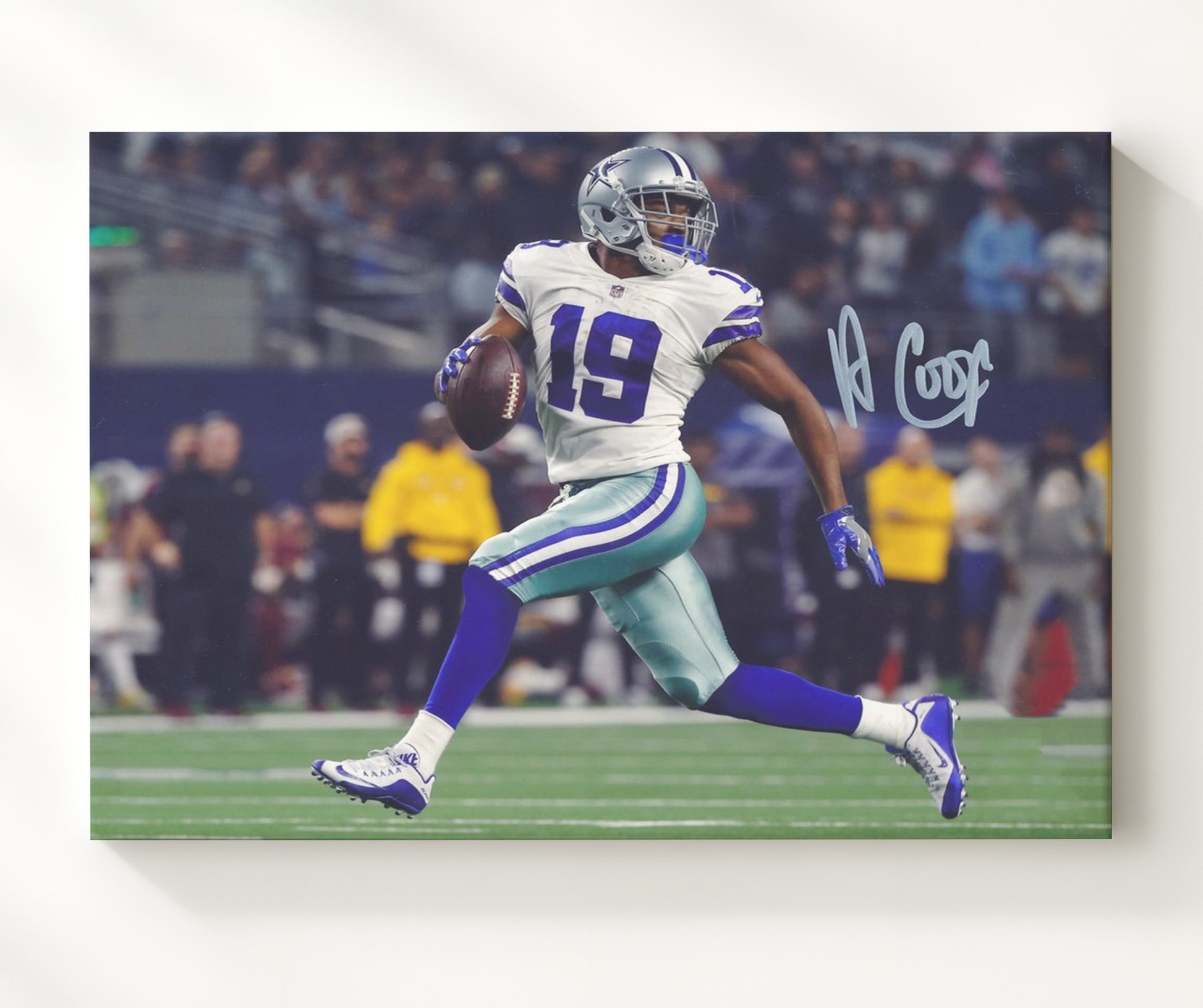 Amari Cooper - Dallas Football Receiver Running Look Back Football Wall Art - football wall art print