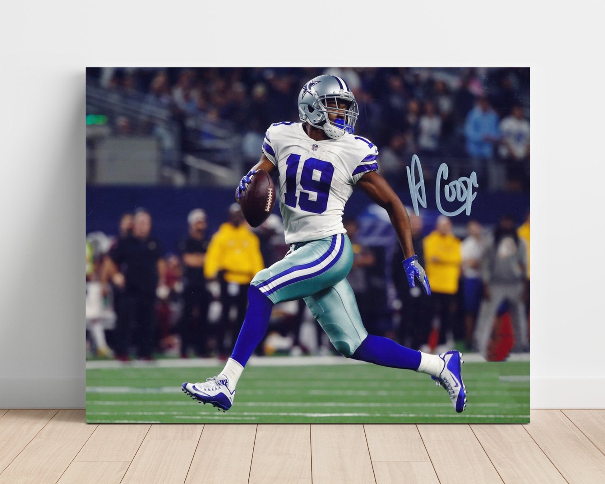 Amari Cooper - Dallas Football Receiver Running Look Back Football Wall Art - football wall art print