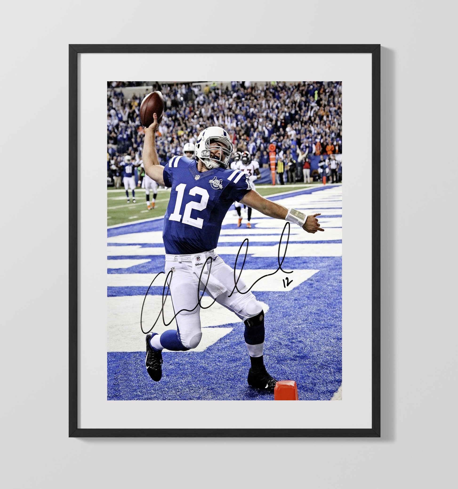 Andrew Luck - End Zone Fury Football Wall Art - football wall art print