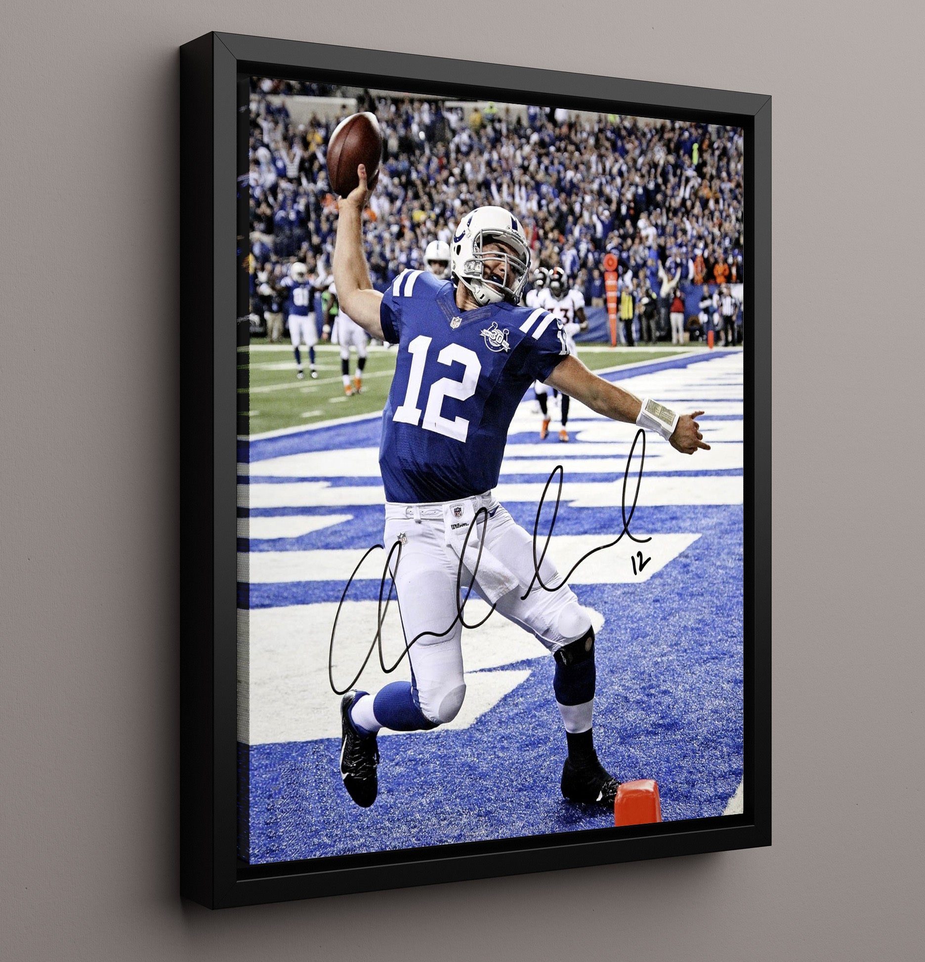 Andrew Luck - End Zone Fury Football Wall Art - football wall art print