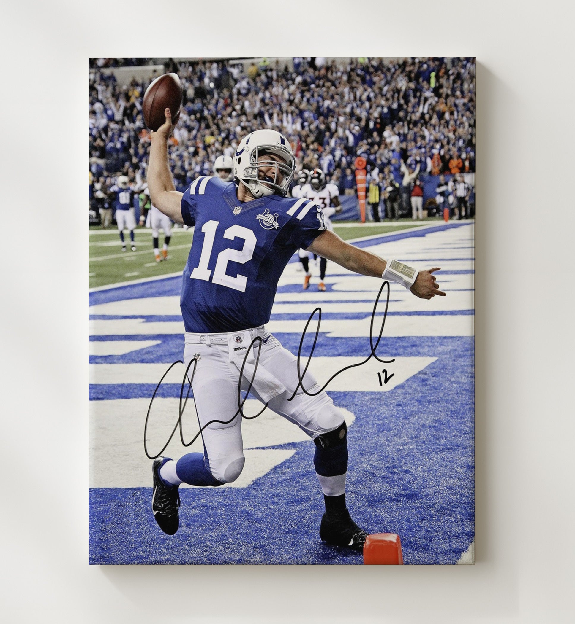 Andrew Luck - End Zone Fury Football Wall Art - football wall art print