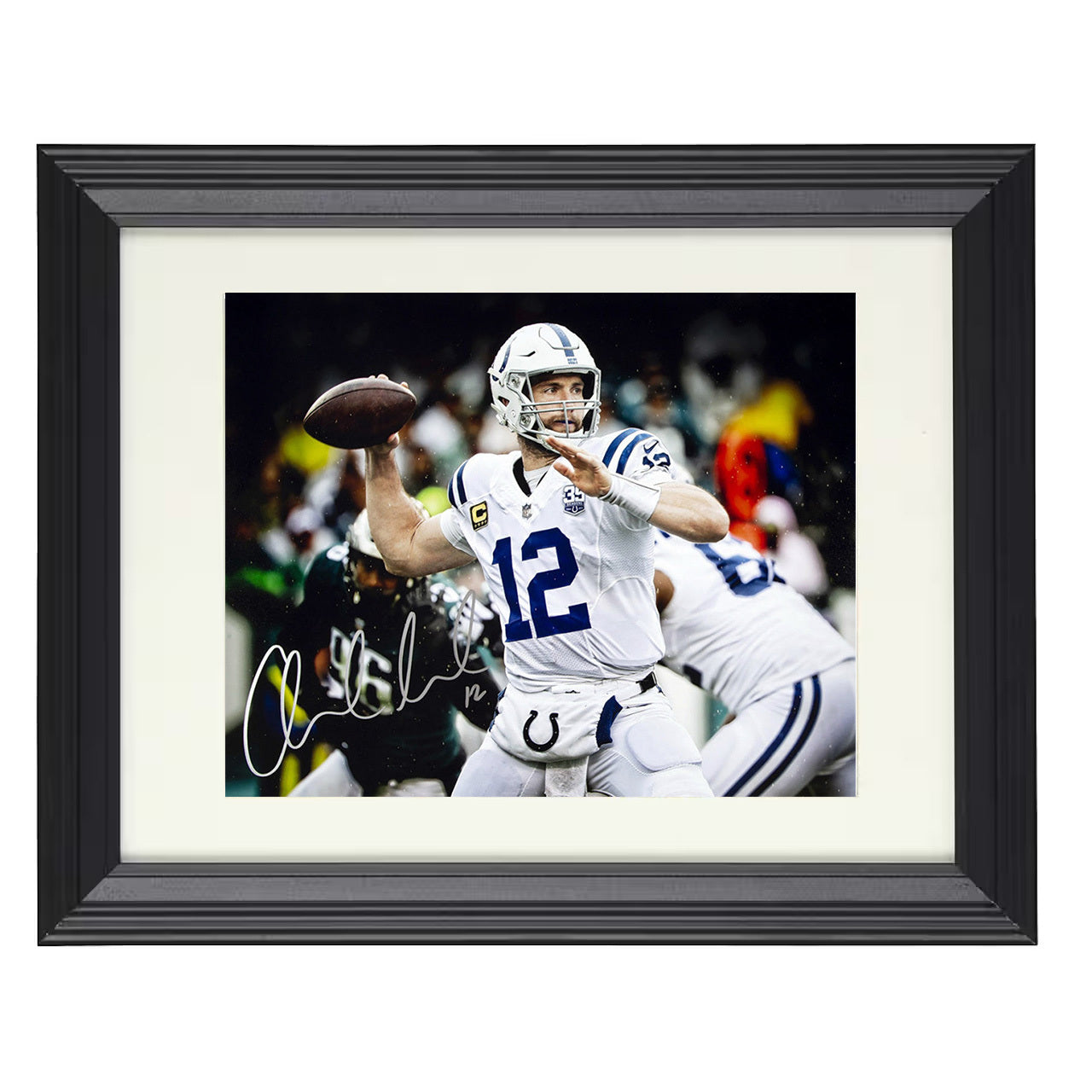 Andrew Luck – Indianapolis QB Pocket Pass – 8x10 black beveled framed football wall art