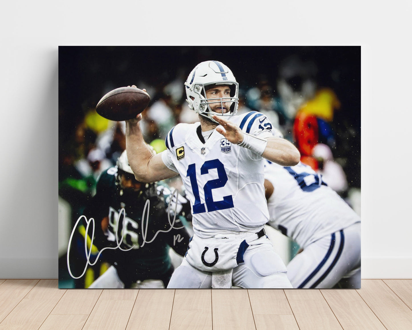 Andrew Luck Indianapolis Quarterback Pocket Pass Football Wall Art Unframed 8x10 in Plastic Sleeve wall art print - Football decor