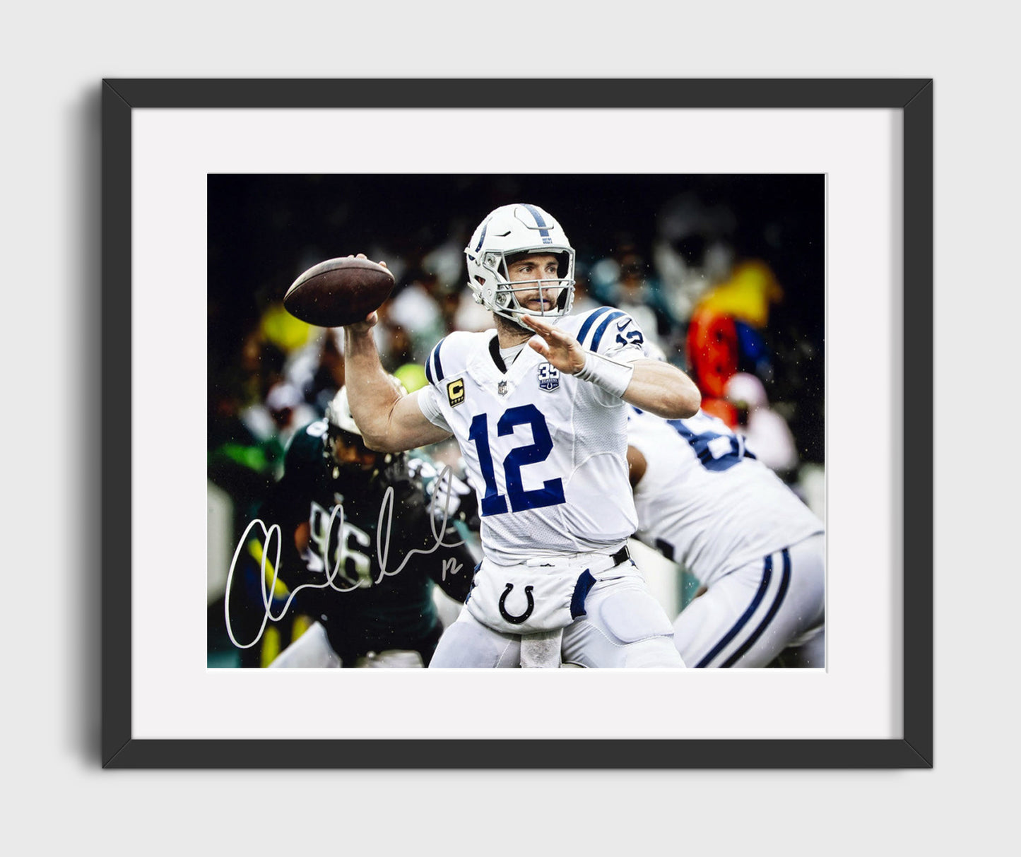 Andrew Luck Indianapolis Quarterback Pocket Pass Football Wall Art 16x20 Gallery Framed Artwork wall art print - Football decor