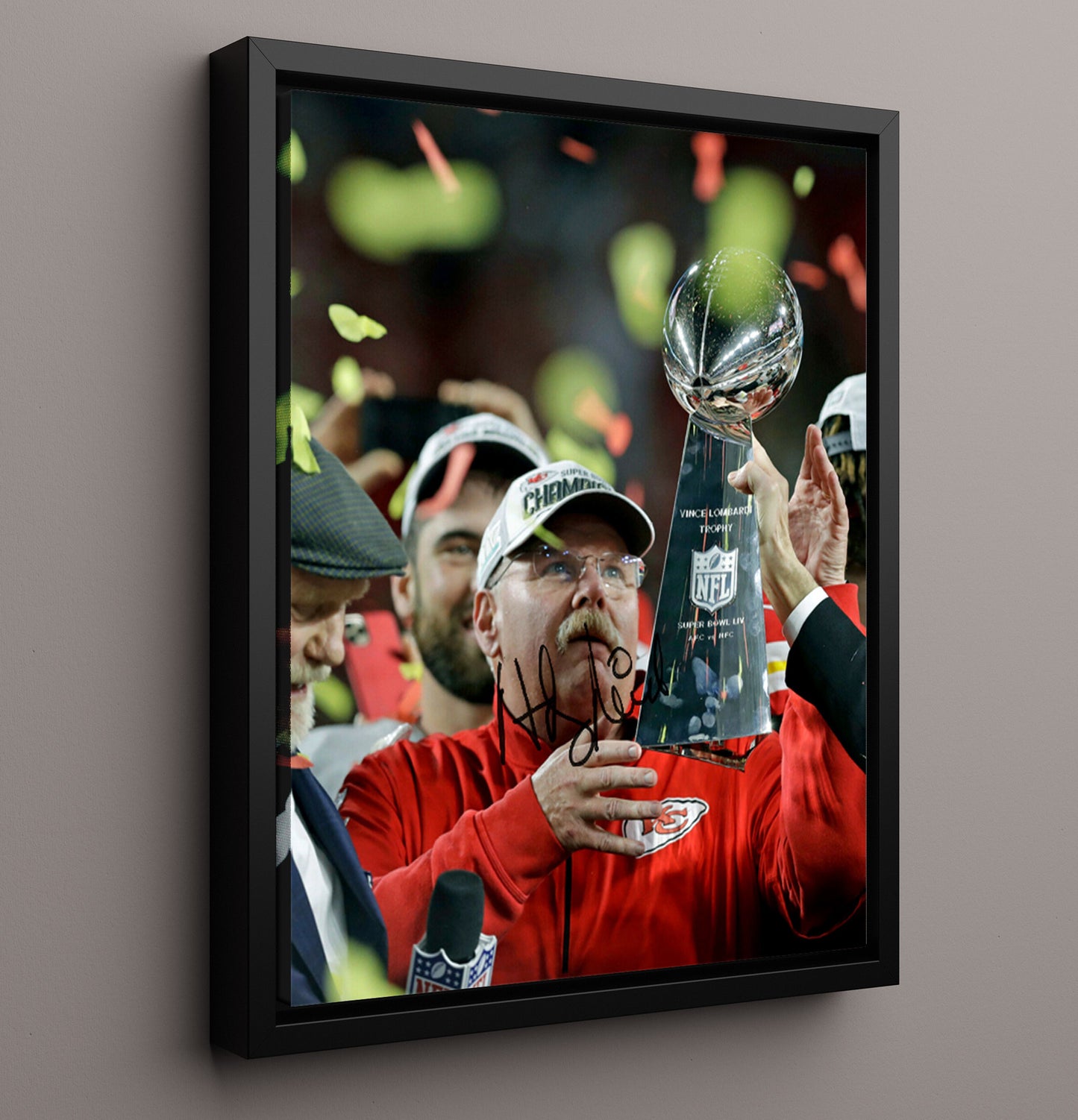 Andy Reid - Big Red and Big Trophy Football Wall Art - football wall art print