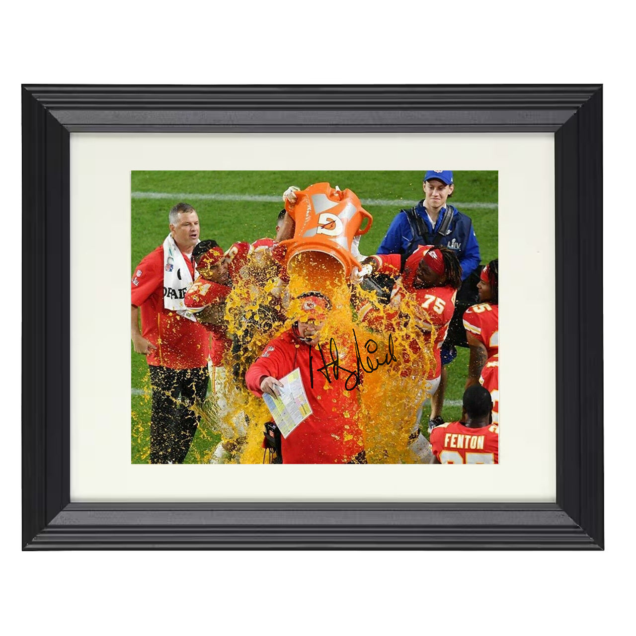 Andy Reid – Kansas City Coach Gatorade Celebration – 8x10 black beveled framed football wall art