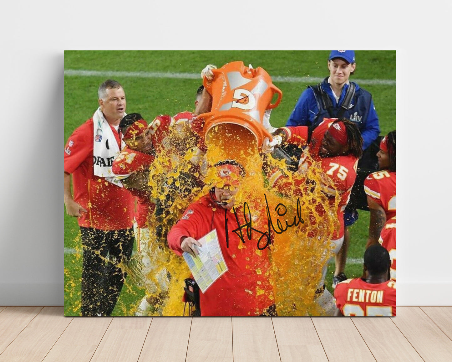 Andy Reid Kansas City Coach Gatorade Celebration Football Wall Art Unframed 8x10 in Plastic Sleeve wall art print - Football decor