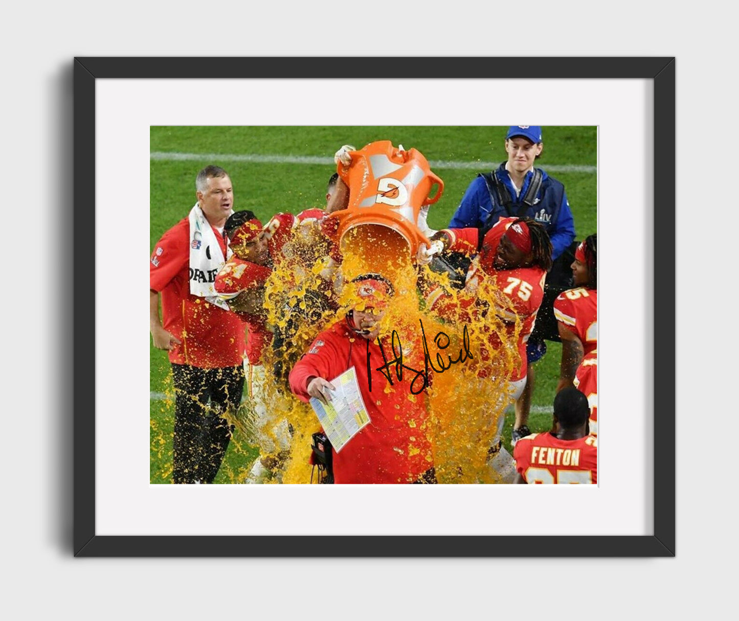 Andy Reid - Kansas City Football Coach Gatorade Celebration Vintage Football Wall Art - 16x20 Gallery Frame football decor