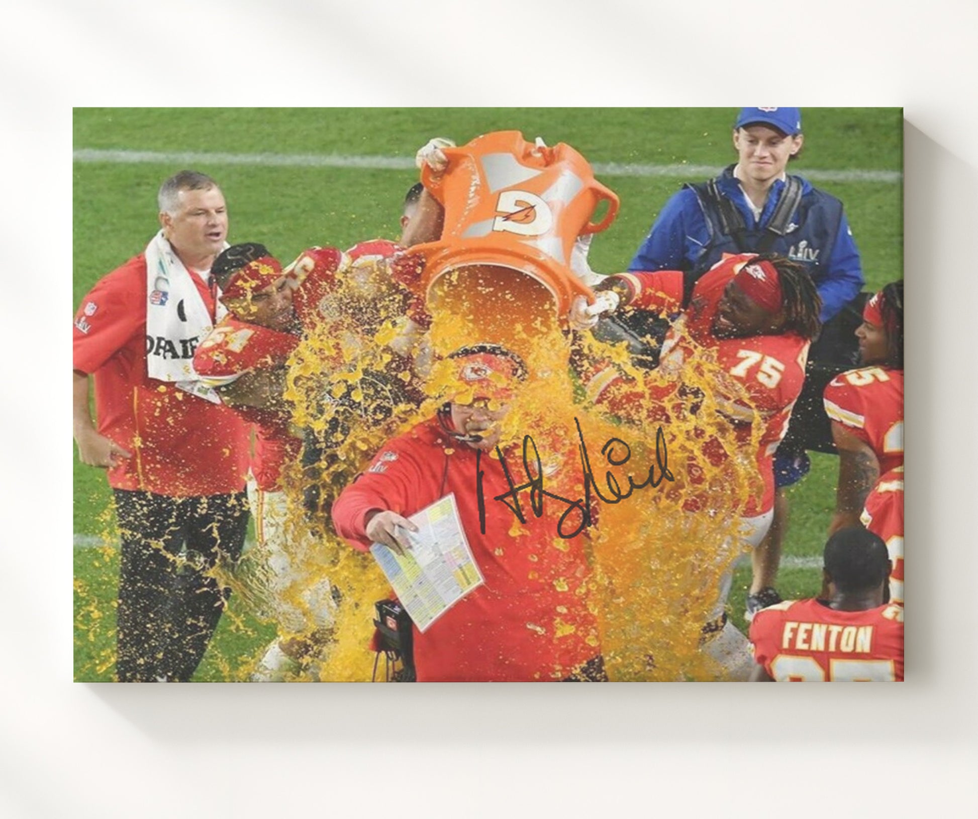 Andy Reid Kansas City Coach Gatorade Celebration Football Wall Art 16x20 Canvas Wall Art wall art print - Football decor