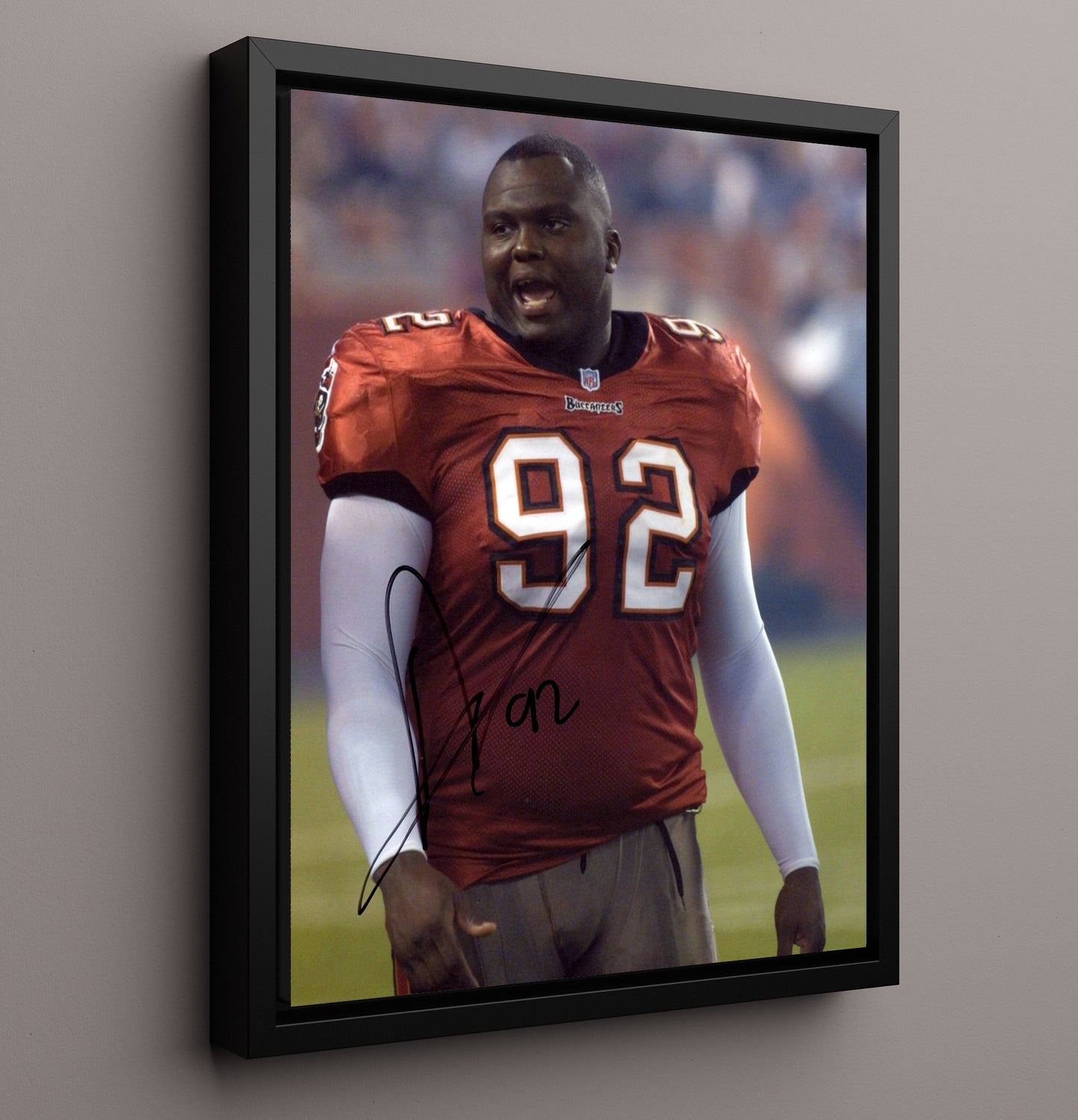 Anthony McFarland - Tampa football Defensive Tackle Sideline Portrait Vintage Football Wall Art - 16x20 Framed Canvas football decor