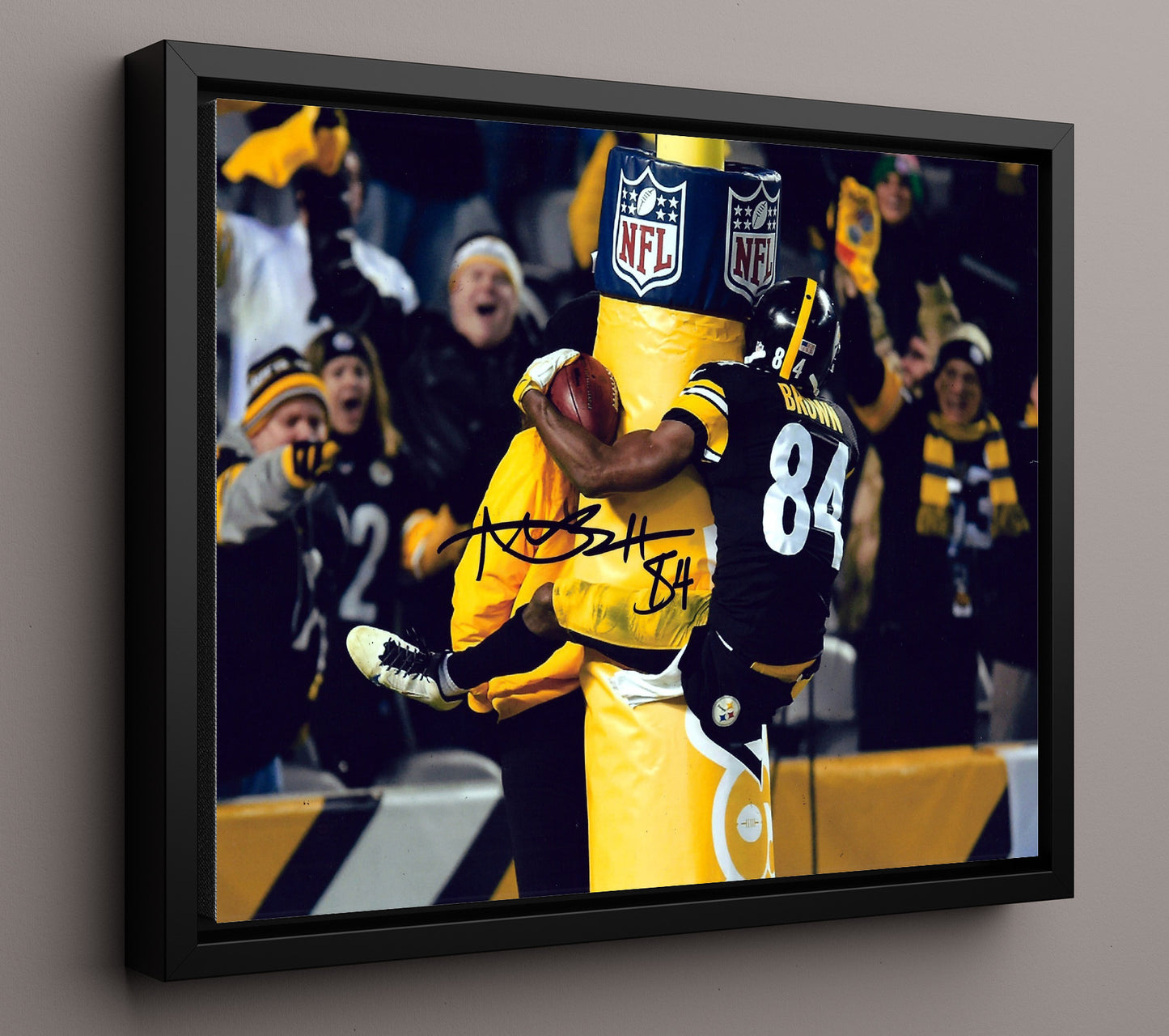 Antonio Brown - Pittsburgh Football Goal Post Touchdown Celebration Football Wall Art - football wall art print