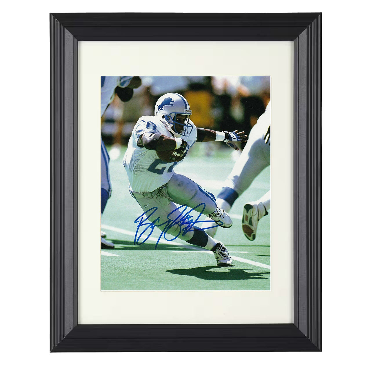 Barry Sanders – Human Joystick Image – 8x10 black beveled framed football wall art