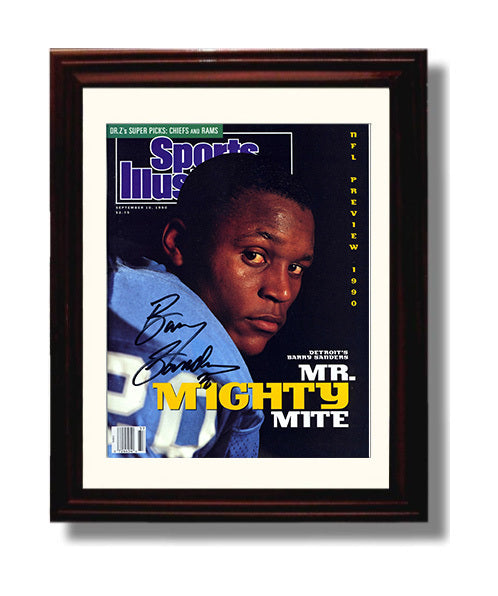 Barry Sanders Mighty Mite - Motor City Magic 8x10 Canvas vintage football wall art