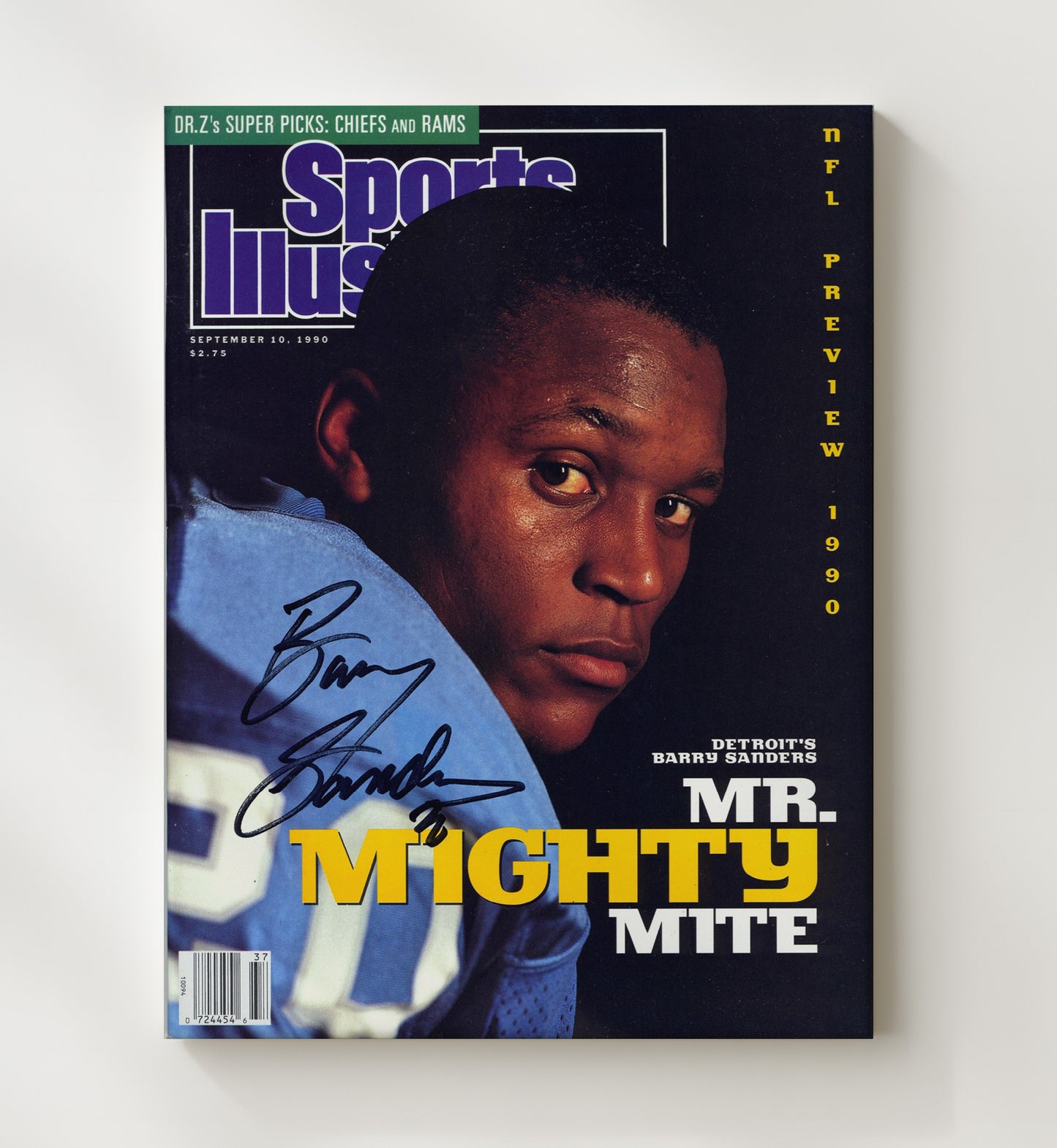 Barry Sanders Mighty Mite - Motor City Magic Football Wall Art - football wall art print