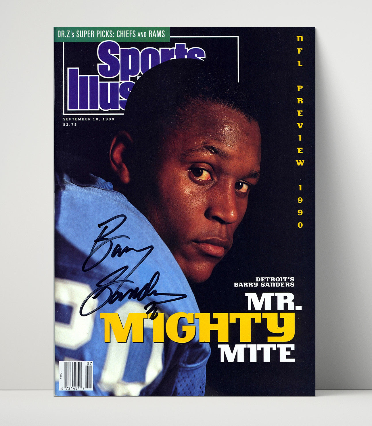 Barry Sanders Mighty Mite - Motor City Magic Vintage Football Wall Art - 16x20 Unframed Print football decor