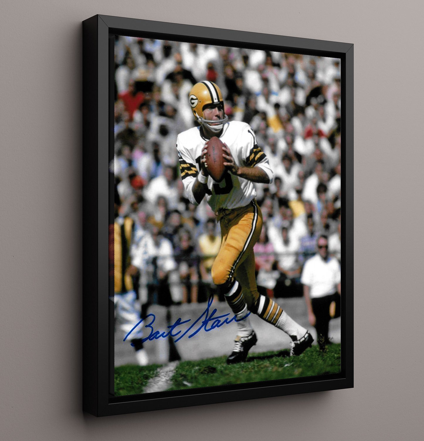Bart Starr - Green Bay Football Quarterback Dropback Pass Football Wall Art - football wall art print
