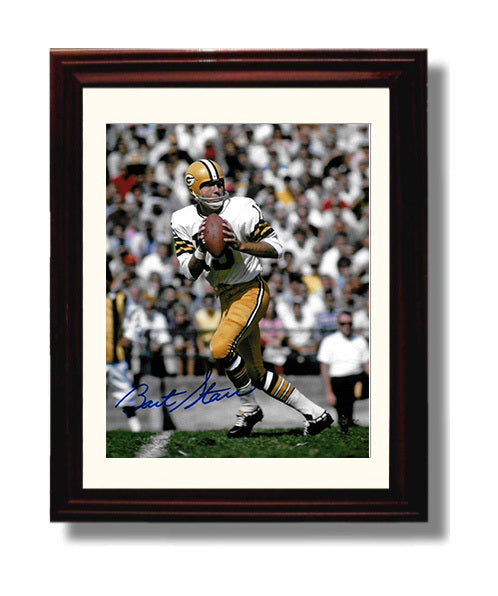 Bart Starr - Green Bay Football Quarterback Dropback Pass 8x10 Canvas vintage football wall art