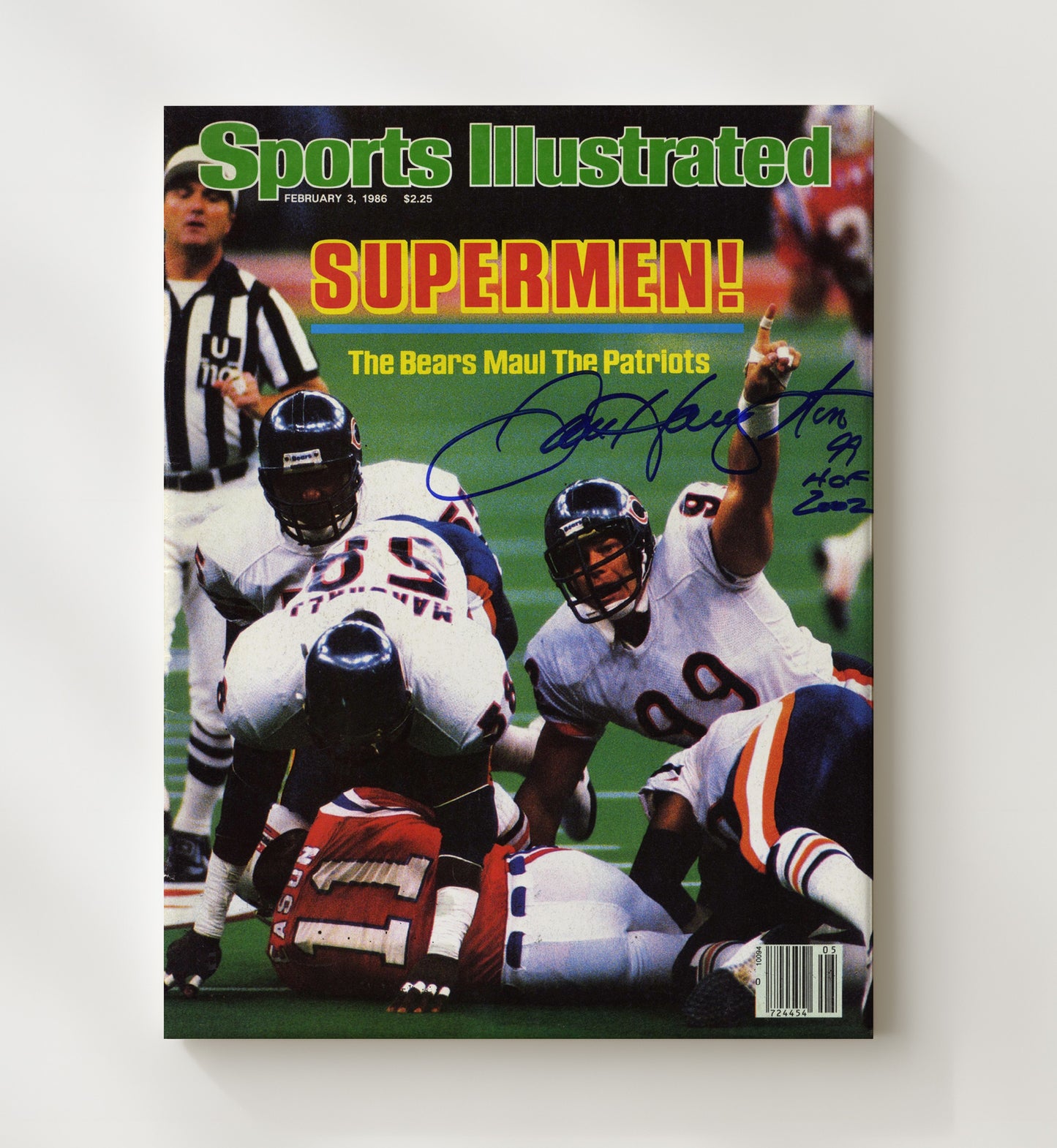 Bears Supermen - Patriots Mauled Vintage Football Wall Art - 20x24 Canvas football decor