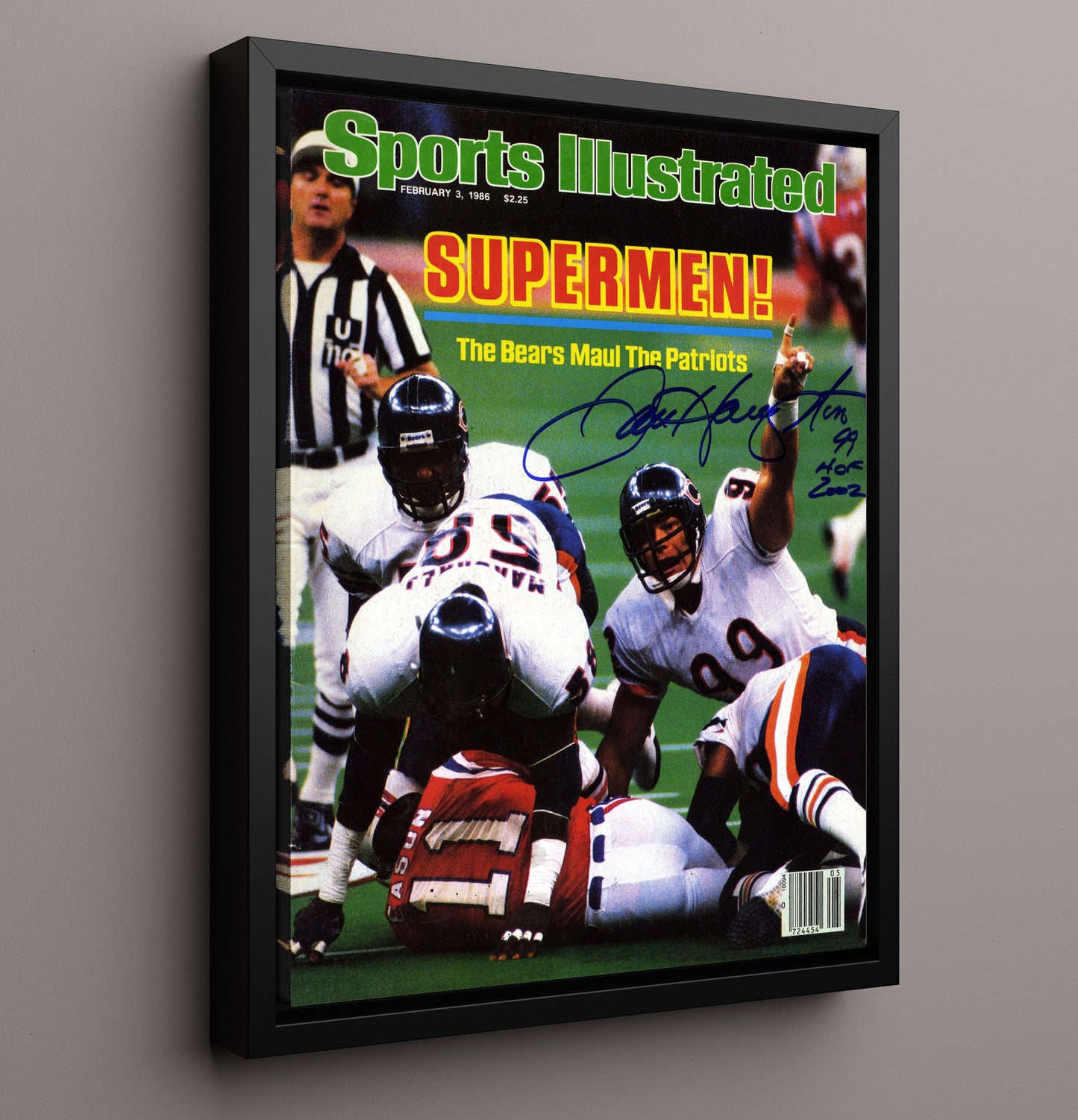 Bears Supermen - Patriots Mauled Vintage Football Wall Art - 16x20 Framed Canvas football decor