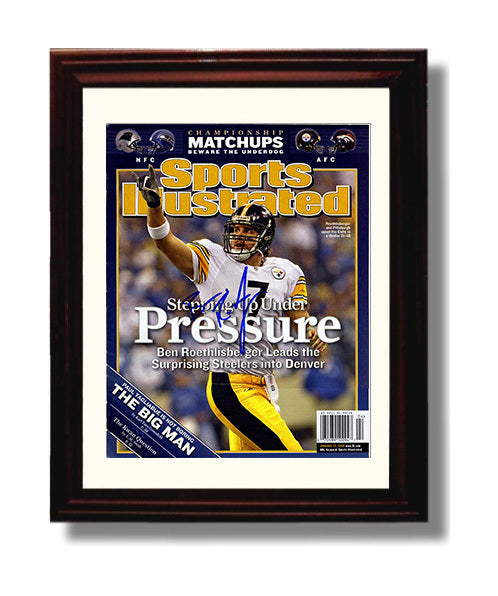Ben Roethlisberger - Pittsburgh Football AFC Championship Stepping Up Under Pressure 2006 SI Cover 8x10 Canvas vintage football wall art