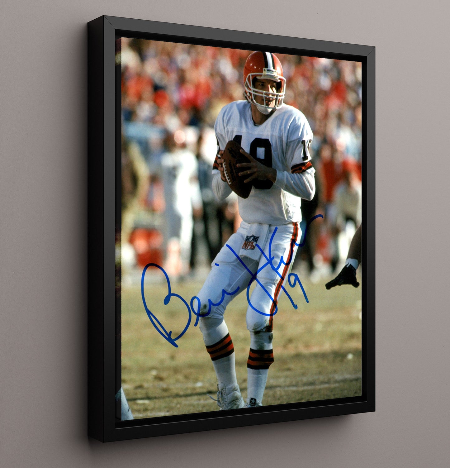 Bernie Kosar - Clevelands Arm Vintage Football Wall Art - 16x20 Framed Canvas football decor