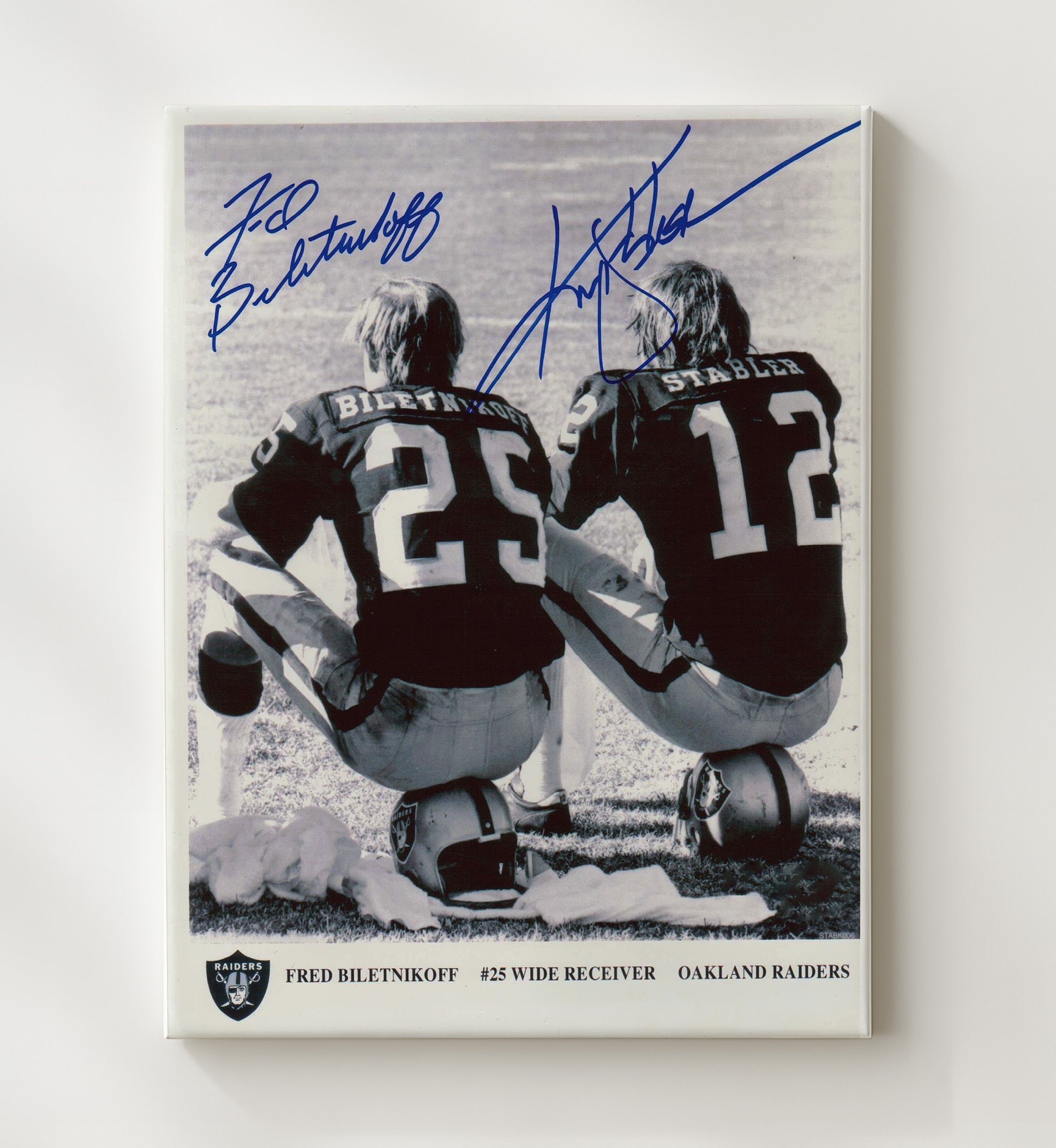 Biletnikoff and Stabler - Raider Legends Football Wall Art - football wall art print