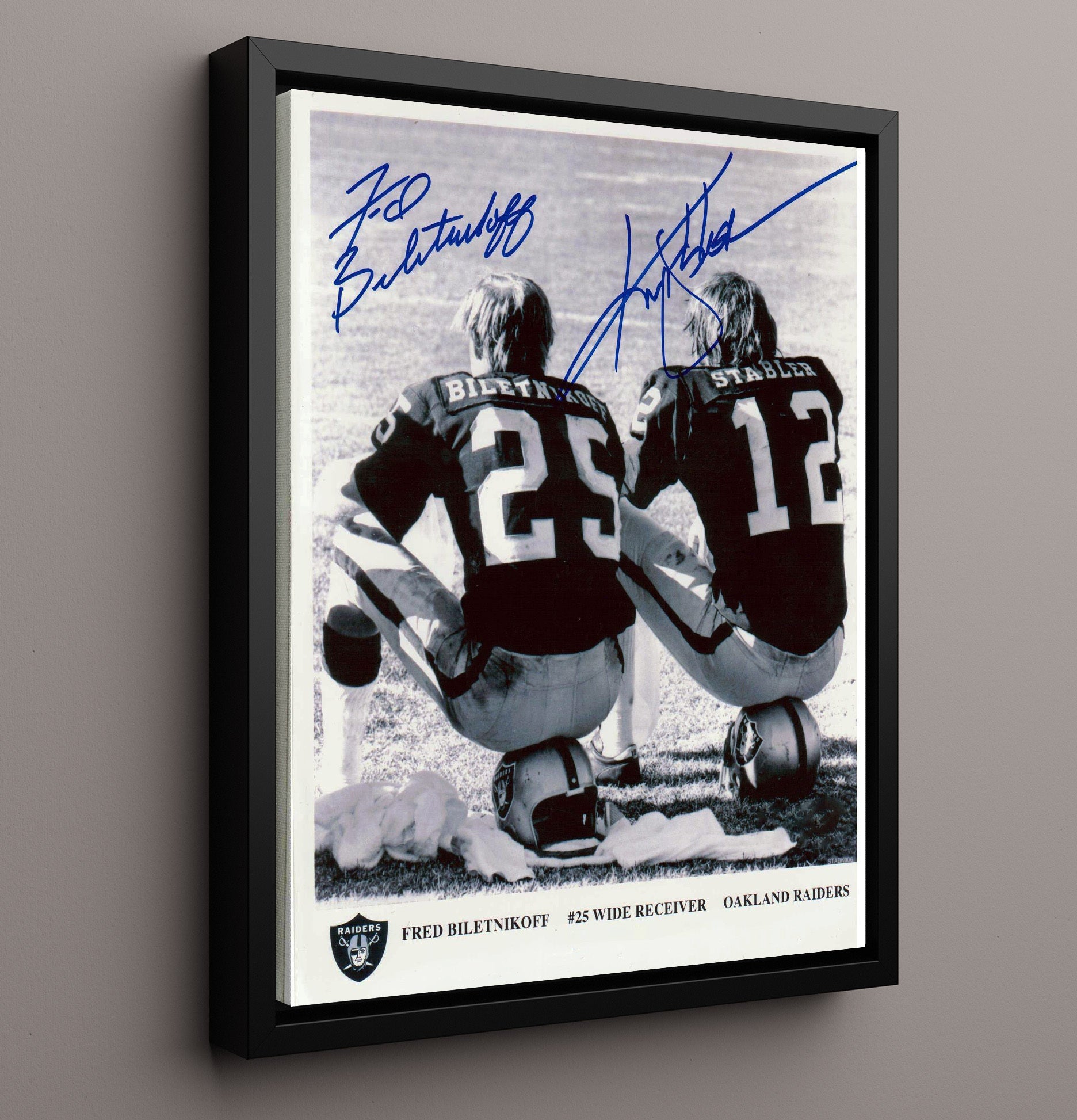 Biletnikoff and Stabler - Raider Legends Football Wall Art - football wall art print
