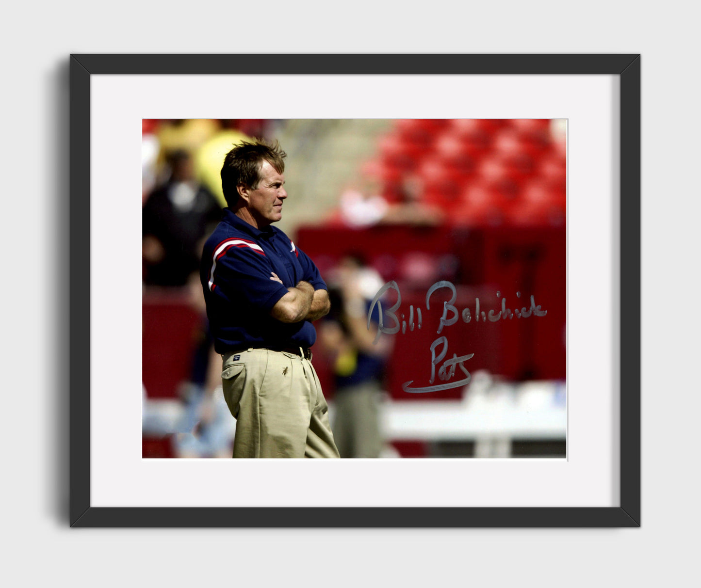 Bill Belichick New England Coach Arms Crossed Sideline Football Wall Art 16x20 Gallery Framed Artwork wall art print - Football decor