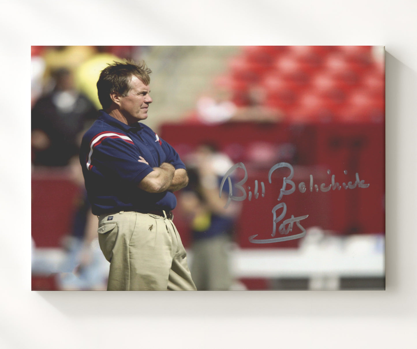 Bill Belichick - New England Football Coach Arms Crossed Sideline Football Wall Art - football wall art print