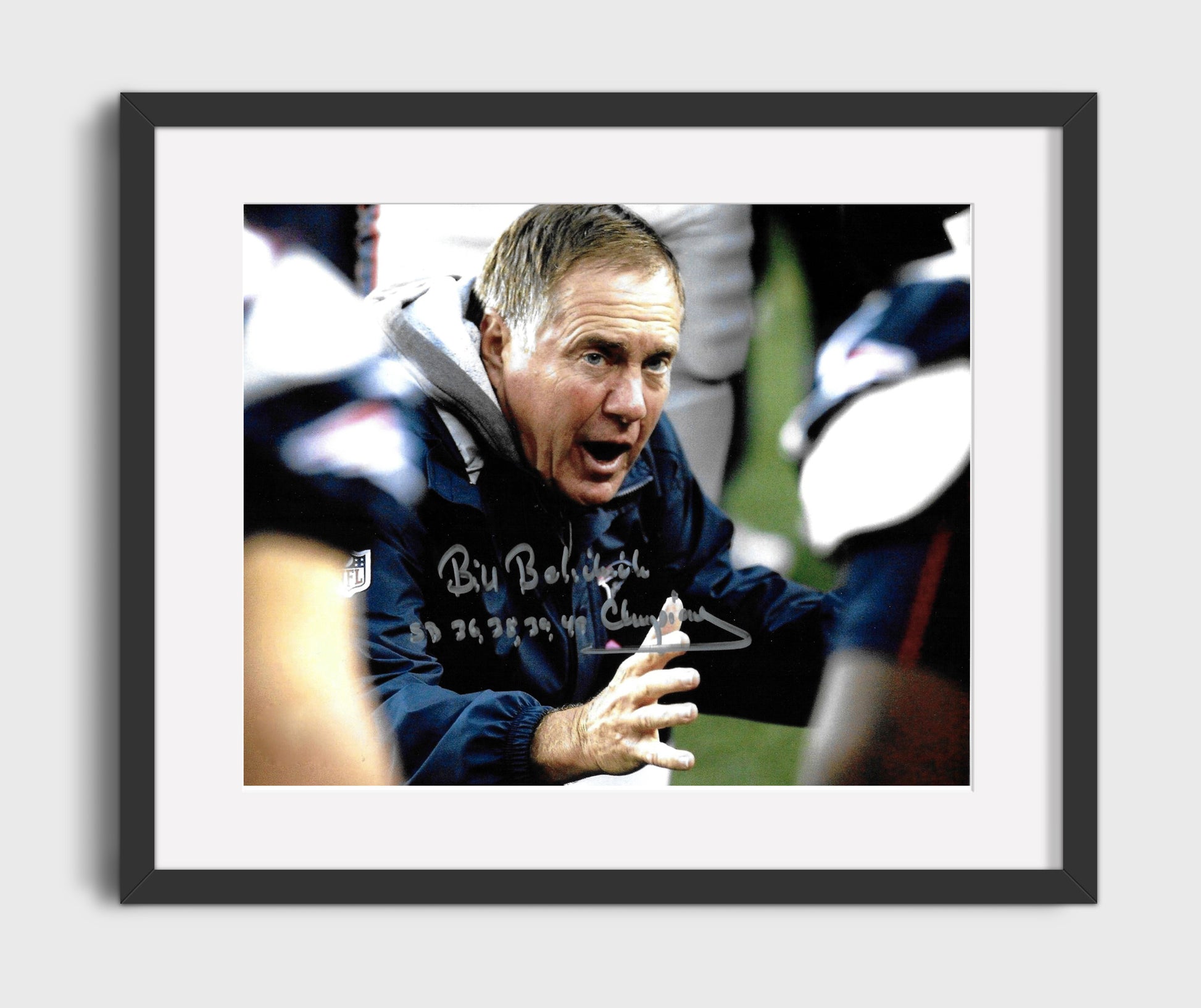 Bill Belichick - New England Football Coach Game Headset Portrait Football Wall Art - football wall art print