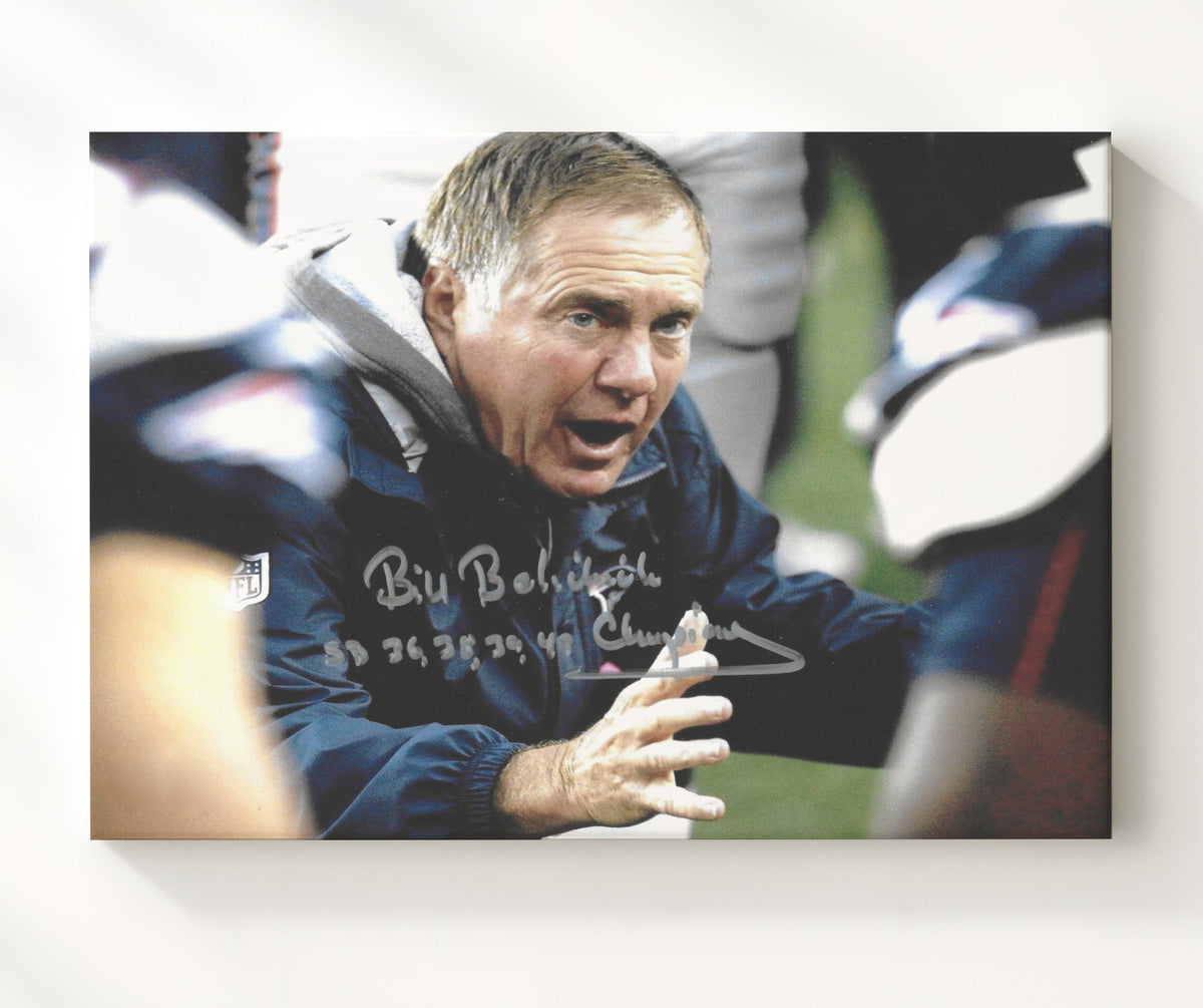 Bill Belichick - New England Football Coach Game Headset 16x20 Gallery Frame vintage football wall art
