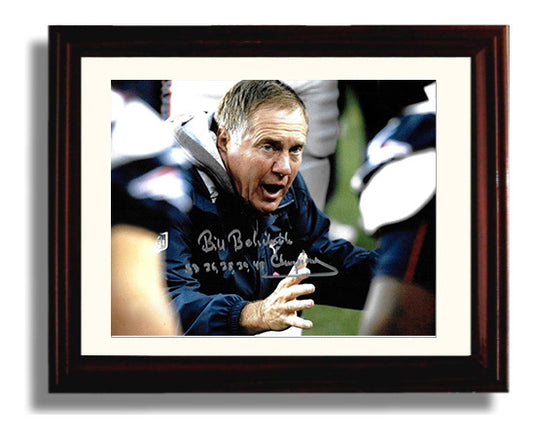 Bill Belichick - New England Football Coach Game Headset 8x10 Canvas vintage football wall art