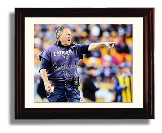 Bill Belichick - New England Football Coach Sideline Pointing Command 8x10 Canvas vintage football wall art