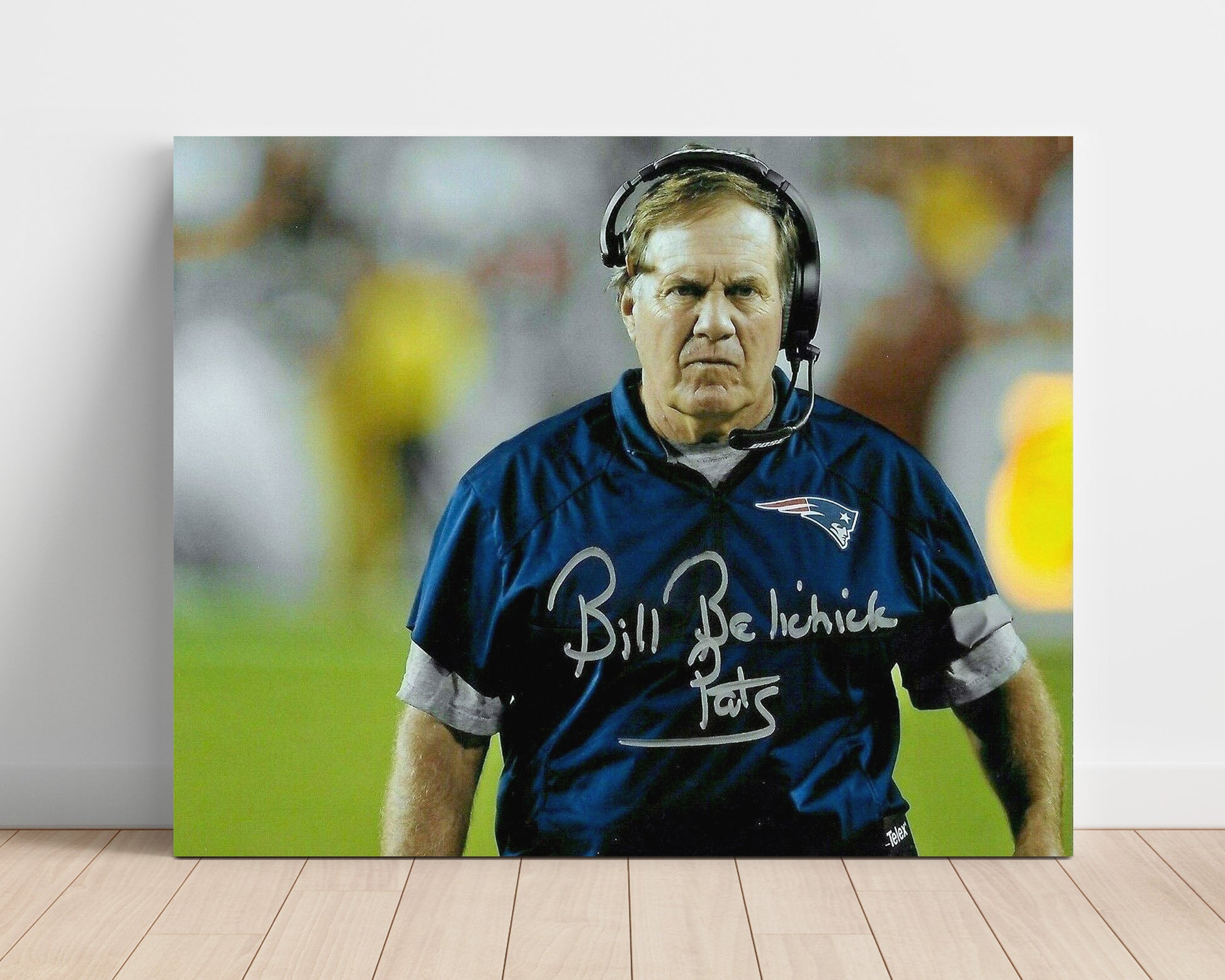 Bill Belichick - New England Football Coach Sideline Portrait Vintage Football Wall Art - 16x20 Unframed Print football decor