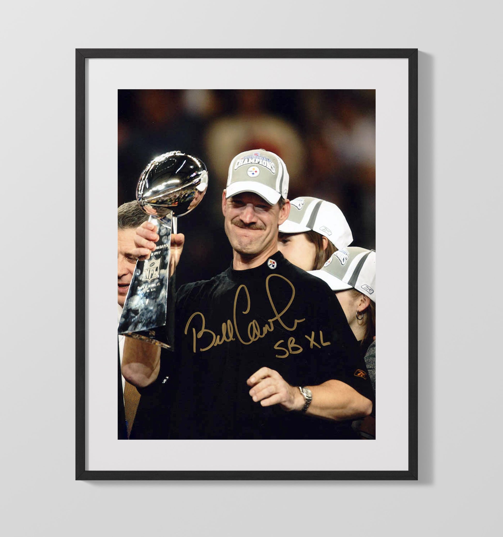 Bill Cowher - Pittsburgh Football Super Bowl Xl Trophy Celebration 2006 Football Wall Art - football wall art print