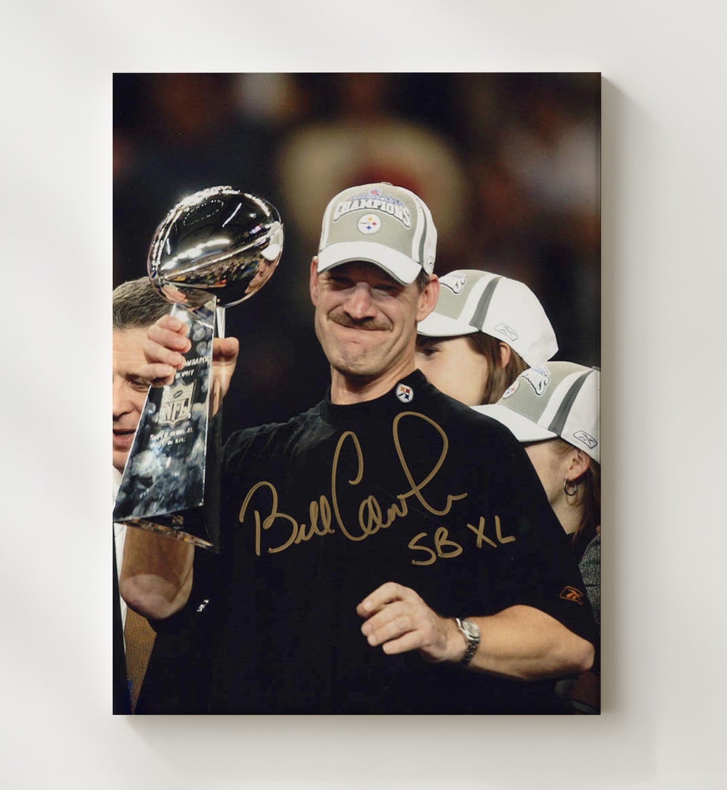 Bill Cowher - Pittsburgh Football Super Bowl Xl Trophy Celebration 2006 Football Wall Art - football wall art print