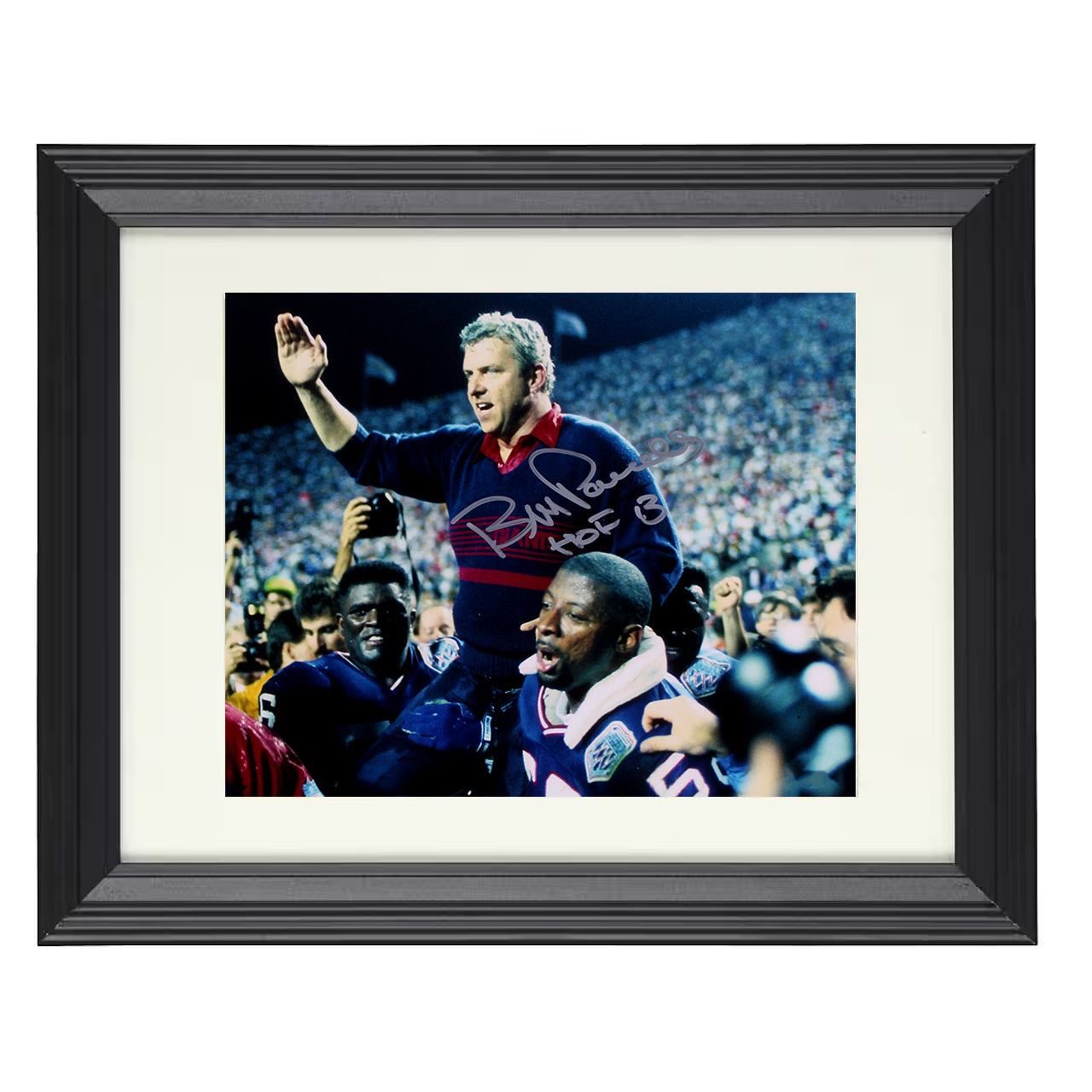 Bill Parcells – New York Coach Carried Off Field Celebration – 8x10 black beveled framed football wall art