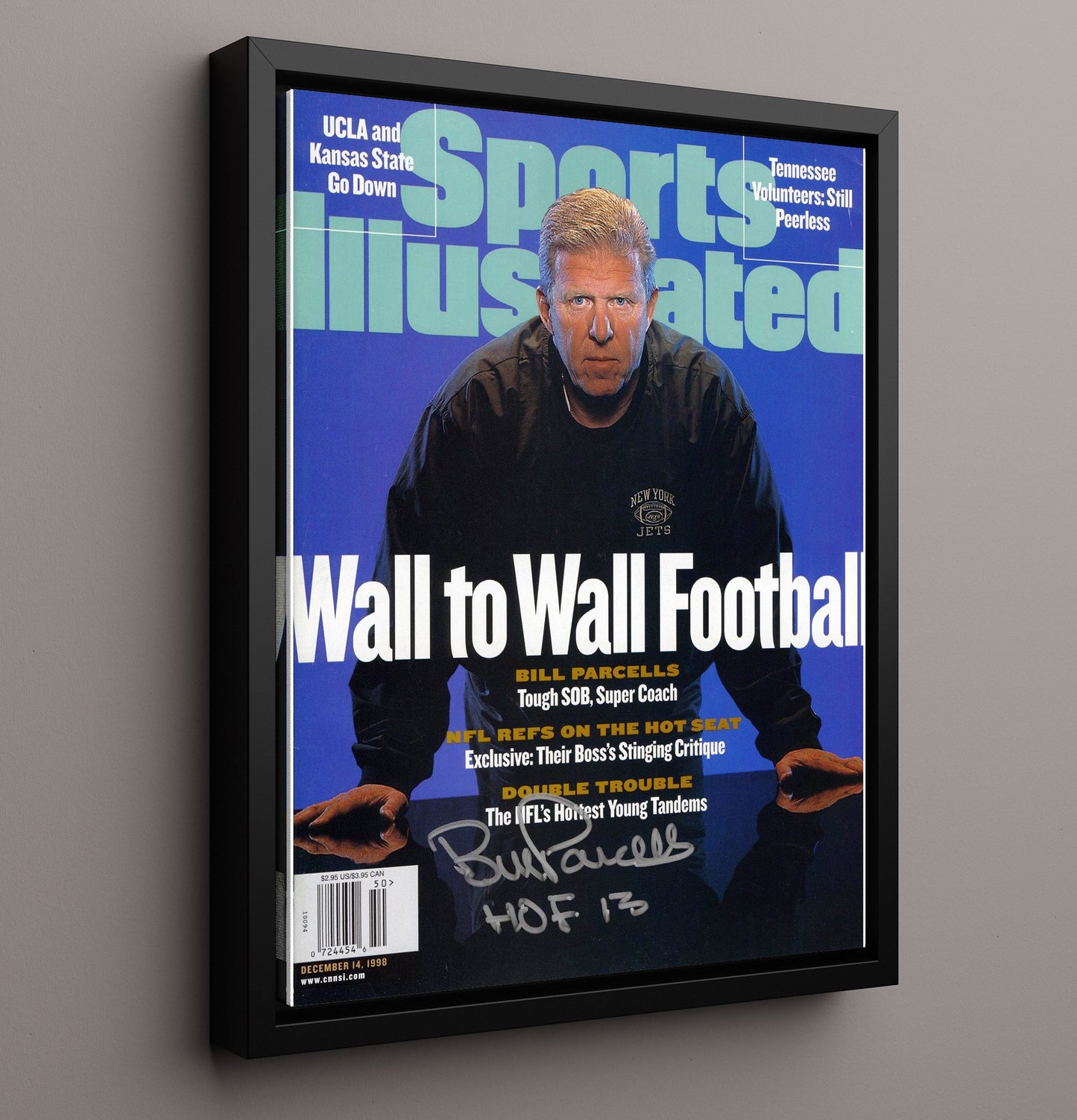 Bill Parcells - New York Football Wall to Wall Football Coach Portrait 1998 SI Cover Football Wall Art - football wall art print