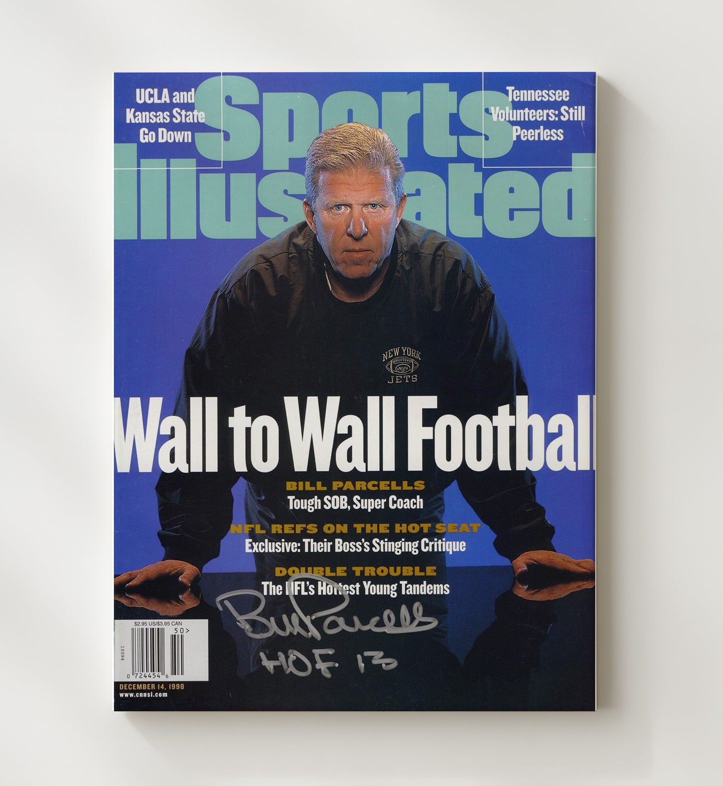 Bill Parcells - New York Football Wall to Wall Football Coach Portrait 1998 SI Cover Football Wall Art - football wall art print