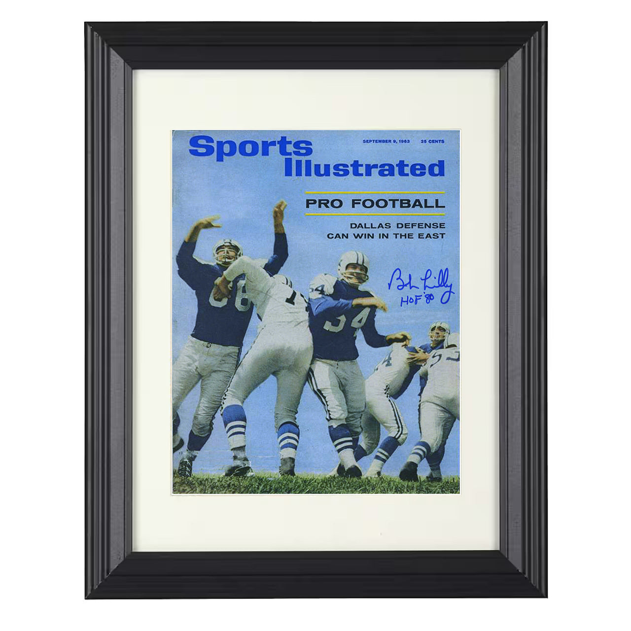 Bob Lilly – Dallas Defense Line 1963 SI – 8x10 black beveled framed football wall art