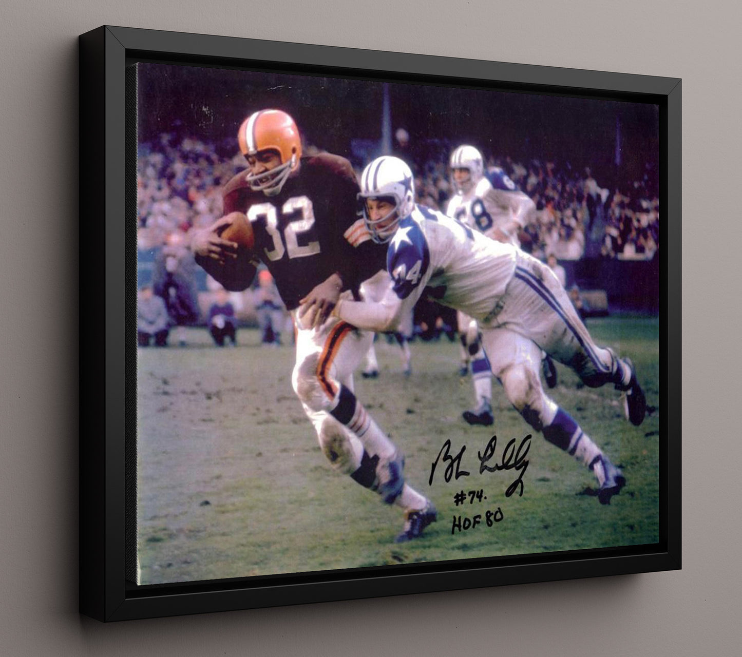 Bob Lilly - Dallas Football Defensive Tackle Field Pursuit Football Wall Art - football wall art print
