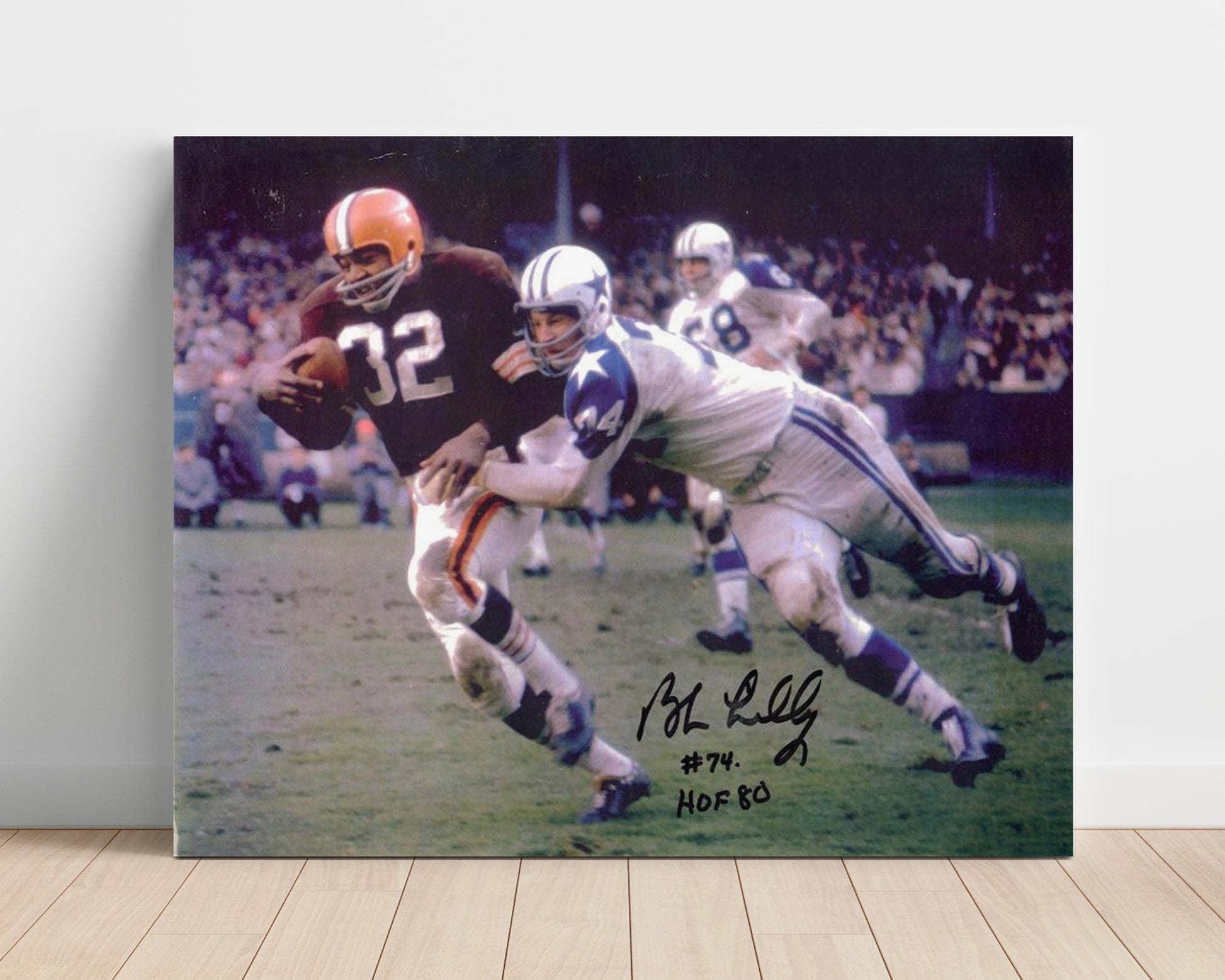 Bob Lilly - Dallas Football Defensive Tackle Field Pursuit Football Wall Art - football wall art print