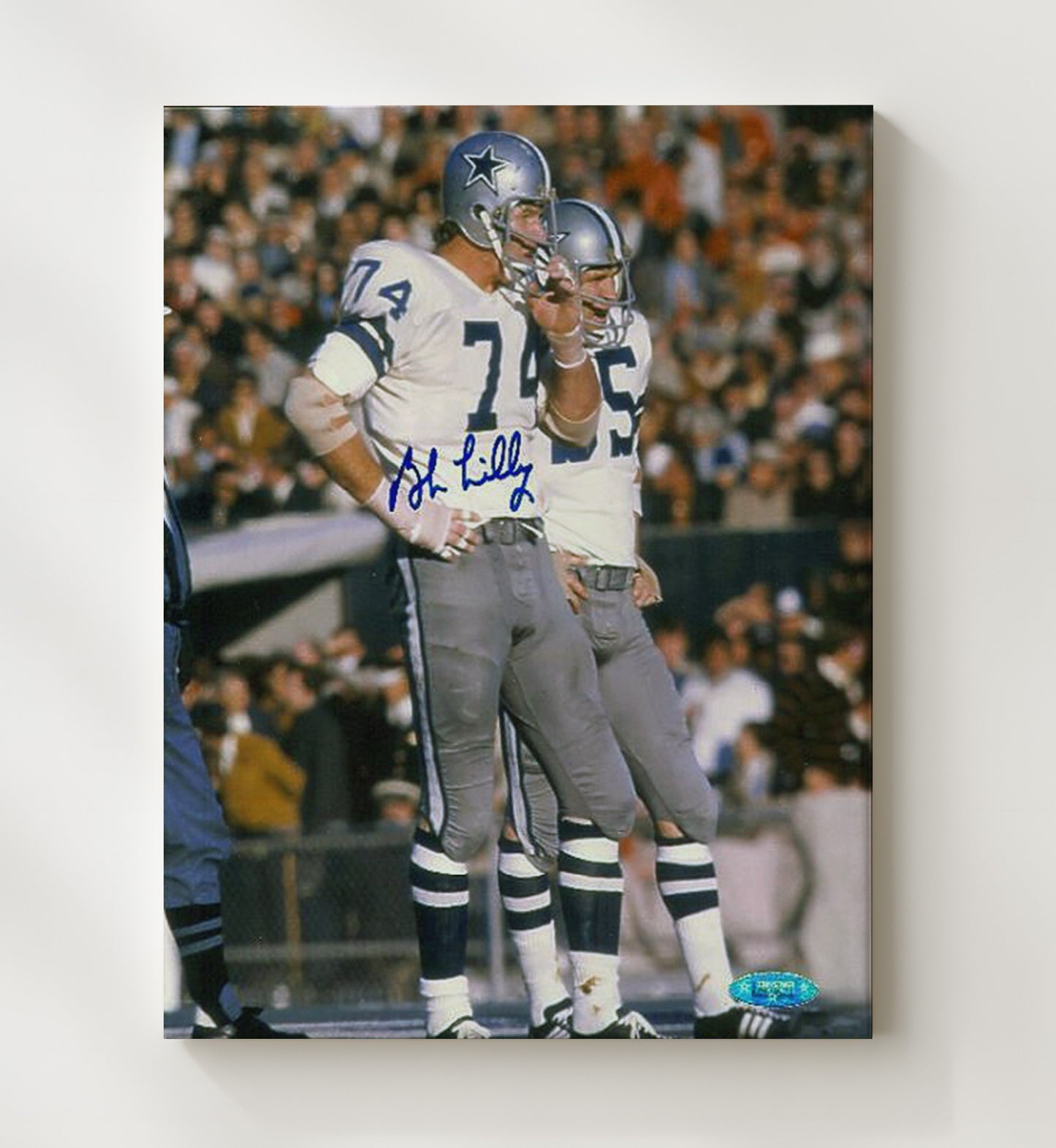 Bob Lilly - Dallas Football Defensive Tackle Calling Signals on Field Football Wall Art - football wall art print