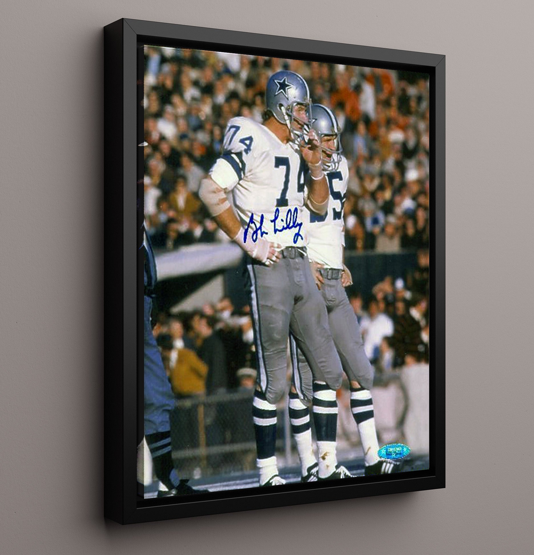 Bob Lilly - Dallas Football Defensive Tackle Calling Signals on Field Football Wall Art - football wall art print