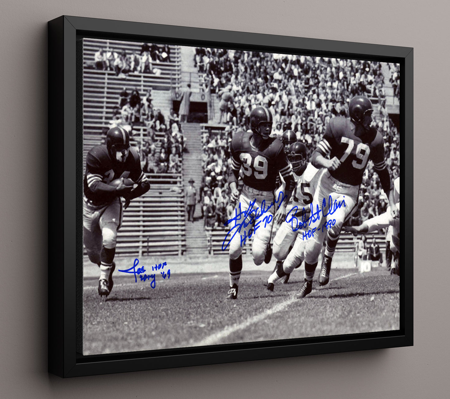Bob St Clair Joe Perry Hugh McElhenny San Francisco Legends Run Play Football Wall Art 16x20 Floating Canvas Display wall art print - Football decor