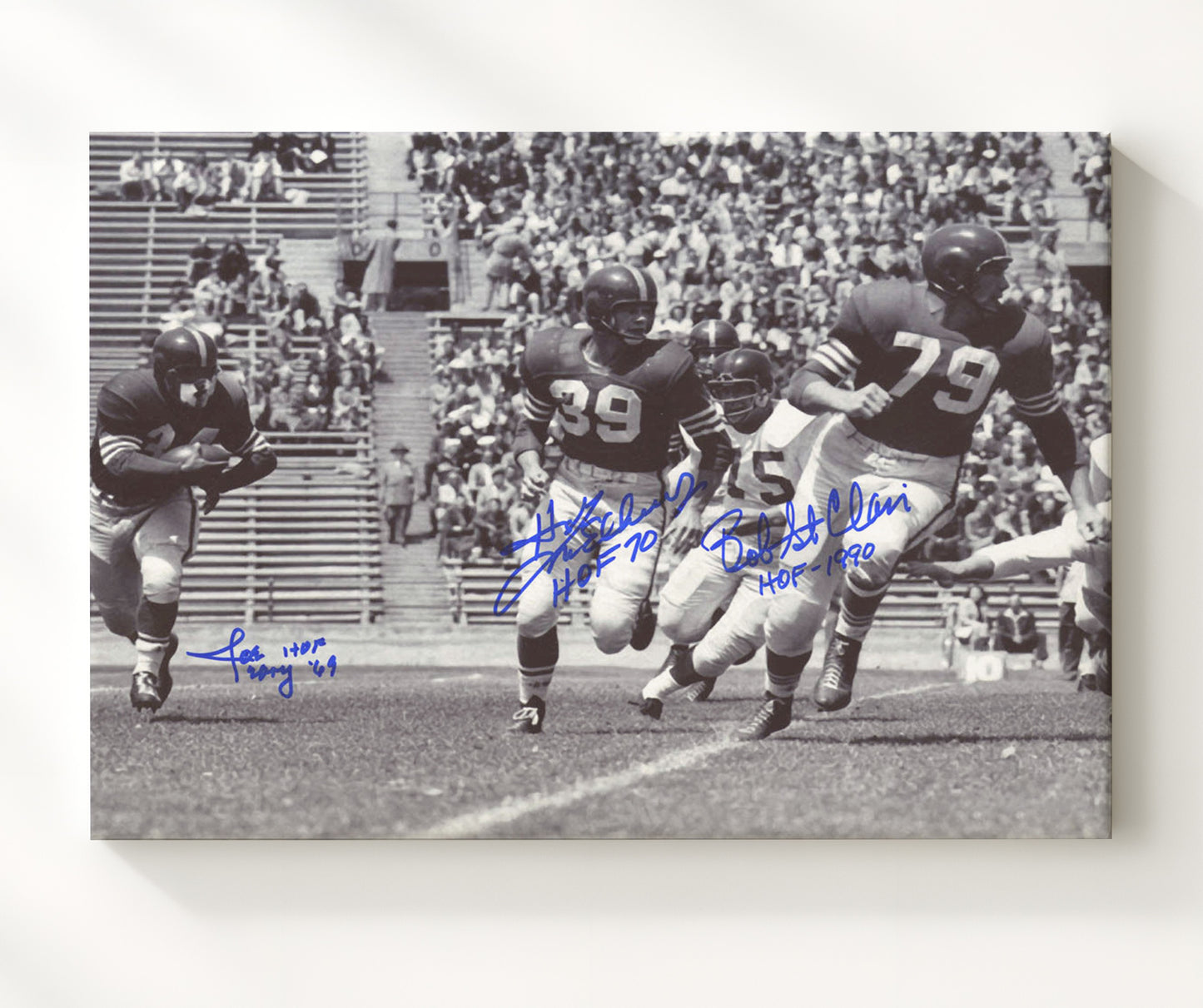 Bob St Clair Joe Perry Hugh McElhenny San Francisco Legends Run Play Football Wall Art 16x20 Canvas Wall Art wall art print - Football decor