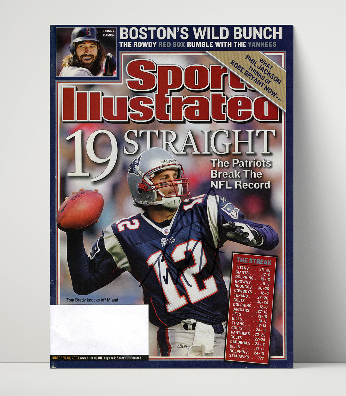 Tom Brady – New England 19 Straight Wins NFL Record 2004 SI unframed football poster print