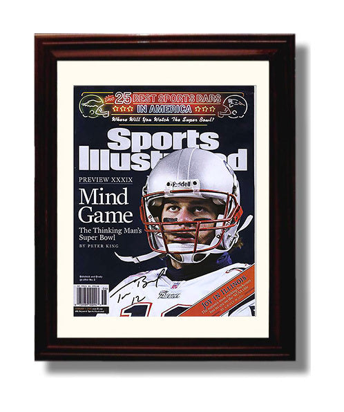 Brady - New England Football Super Bowl XXXIX Mind Game Preview 2005 SI Cover 8x10 Canvas vintage football wall art