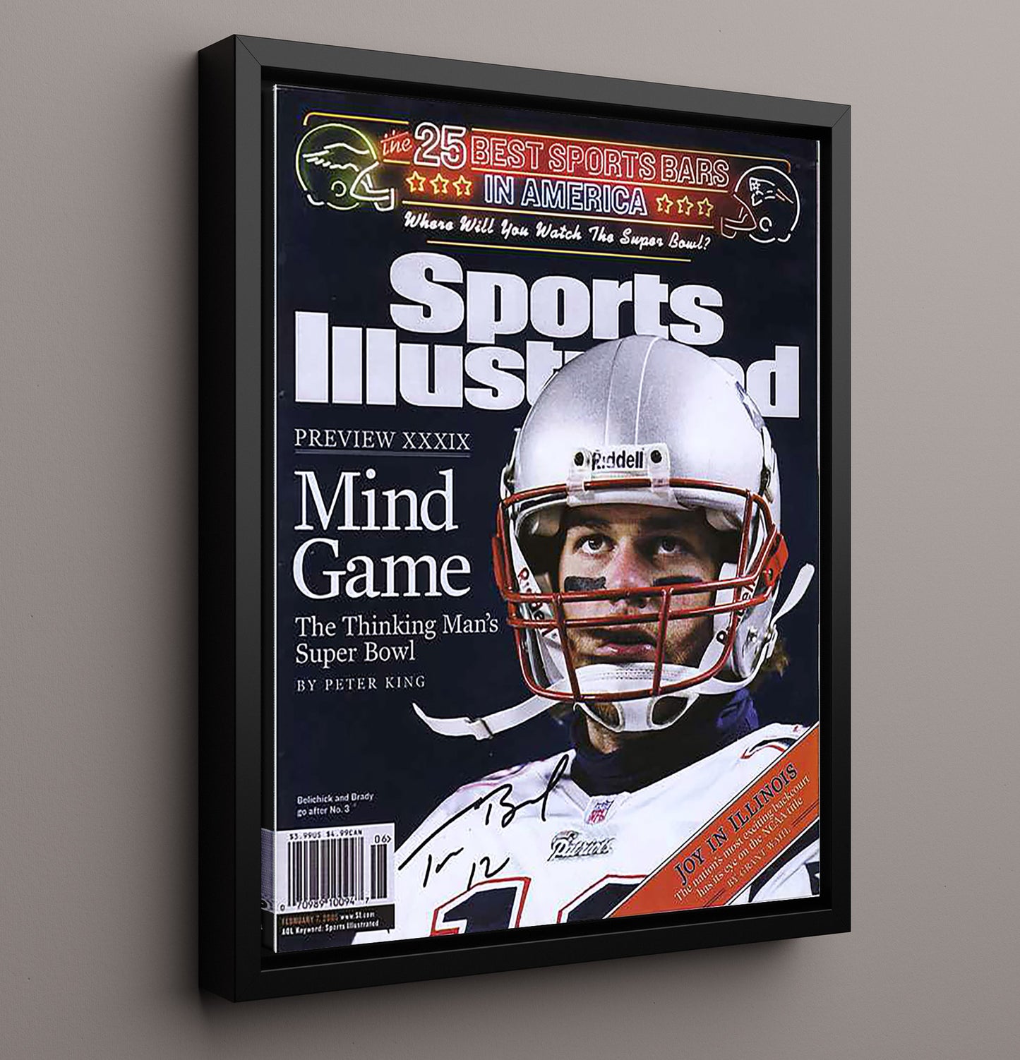 Brady - New England Football Super Bowl Xxxix Mind Game Preview 2005 SI Cover Football Wall Art - football wall art print