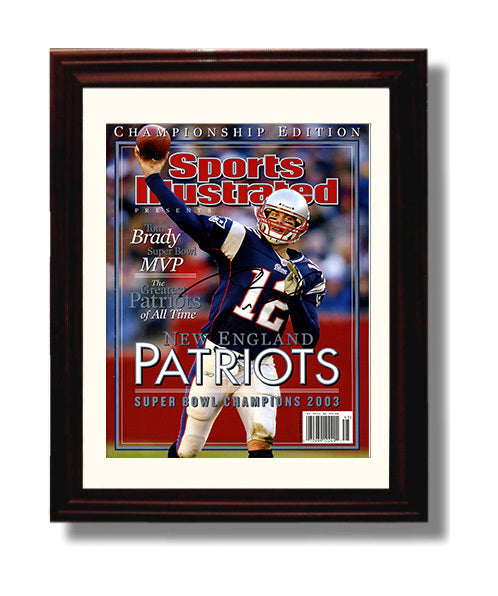 Brady - New England Football Super Bowl XXXVIII Championship Commemorative 2003 SI Cover 8x10 Canvas vintage football wall art